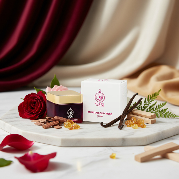 Bakhoor Package-1 | 1 Gold Burner, 1  Muattar Oud Rose Bakhoor, 1 Gold Tong, 2 Charcoal Rolls