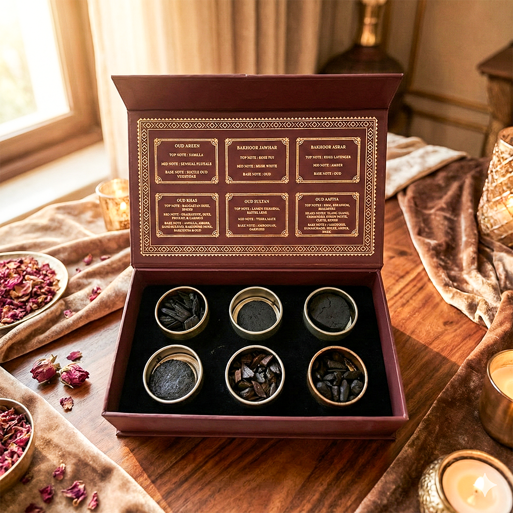 Bakhoor Discovery Box + Noor Al Oud Black Burner + Tong