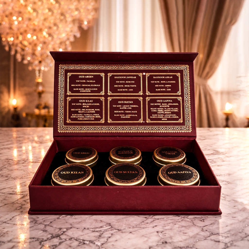 Bakhoor Discovery Box + Noor Al Oud White Burner + Tong