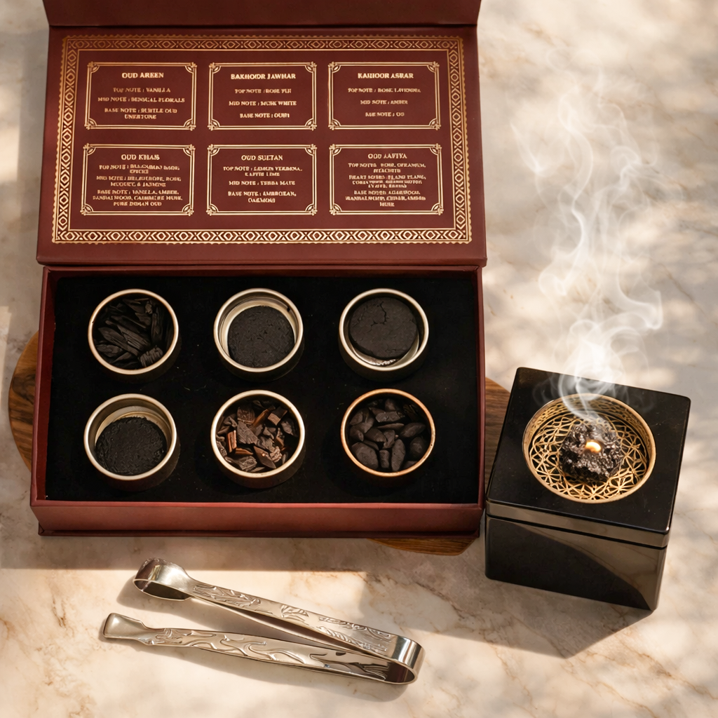 Bakhoor Discovery Box + Noor Al Oud Black Burner + Tong