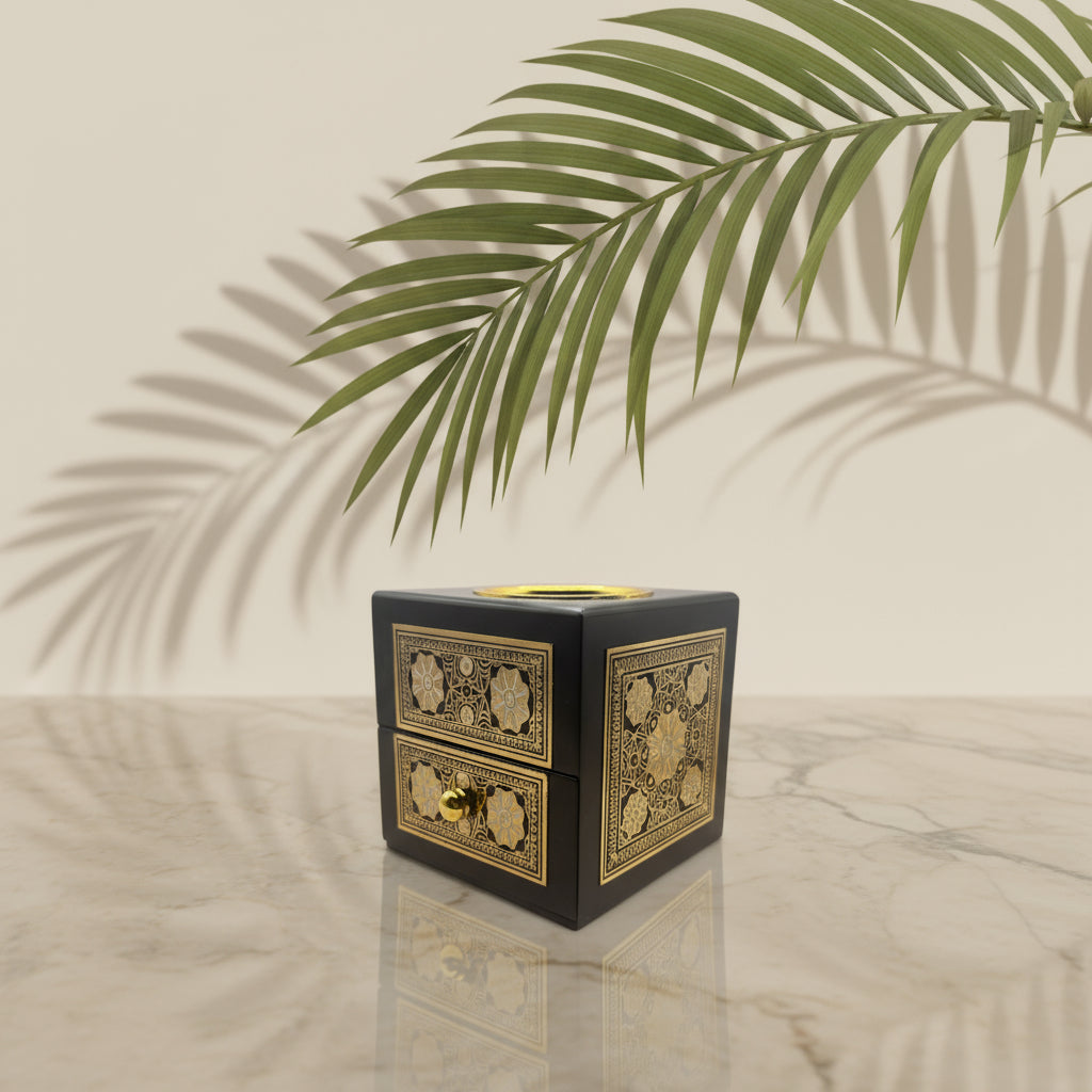 Royal Black & Gold Bakhoor Burner