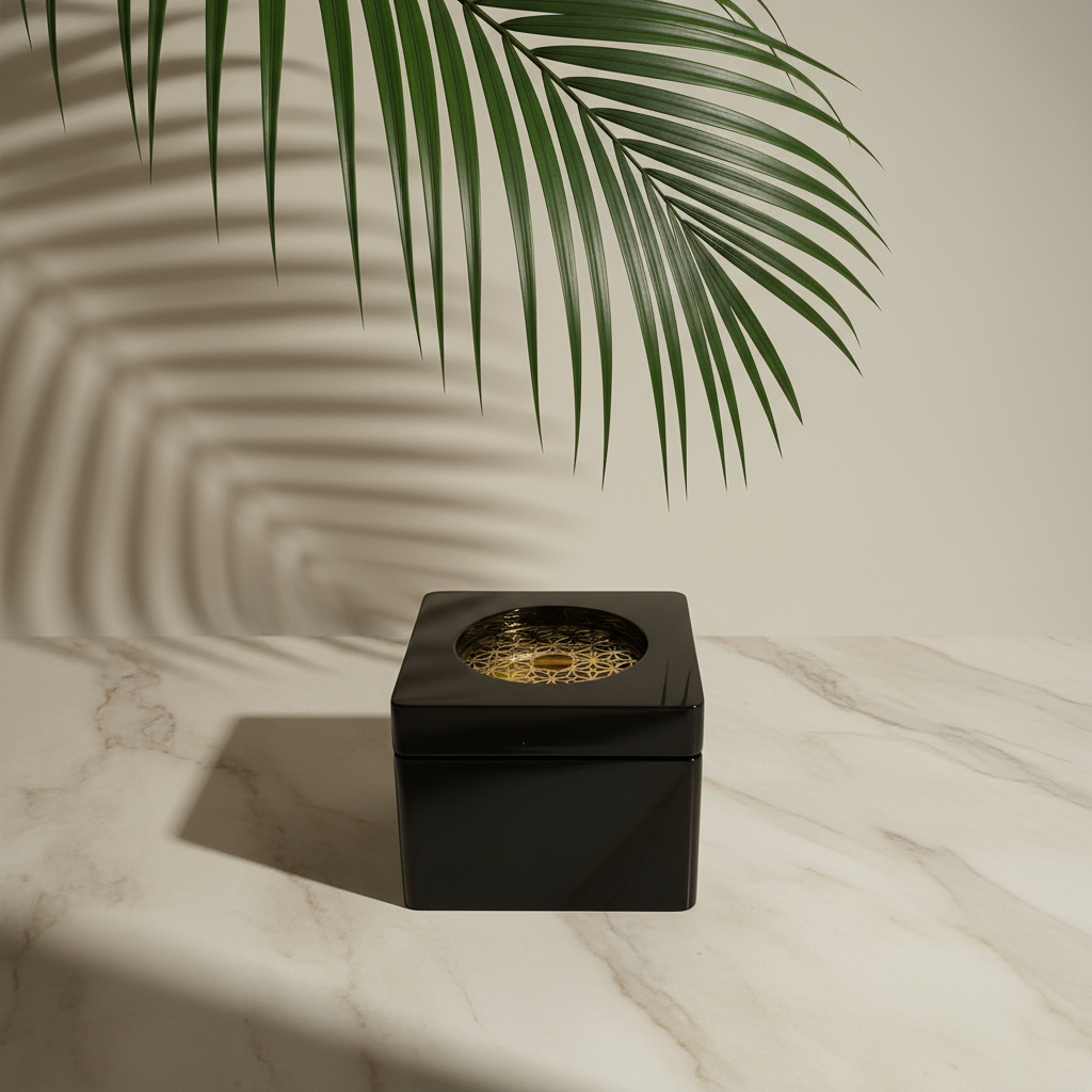 Noor Al-Oud Modern Black & Gold Geometric Bakhoor Burner