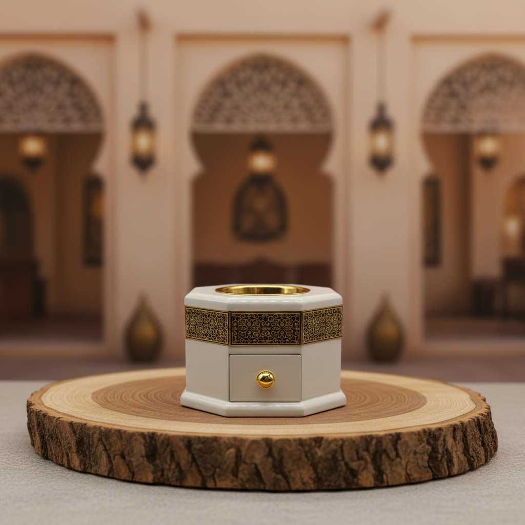 Majestic White & Gold Bakhoor Burner